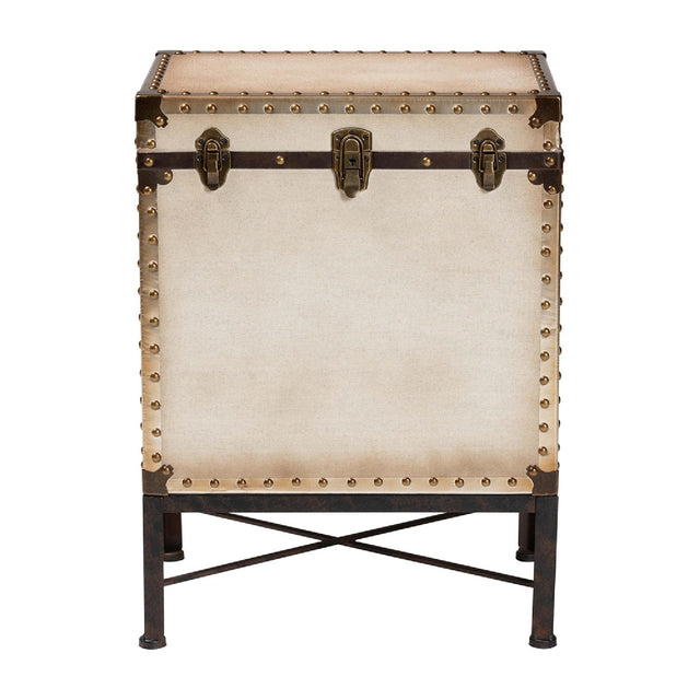 White Canvas Lift Top End Table | Bali Loom Laura | Oroa.com