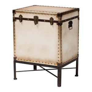 White Canvas Lift Top End Table | Bali Loom Laura | Oroa.com