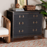 Modern European furniture - Vintage Black 4 Drawer Cabinet - www.oroa.com