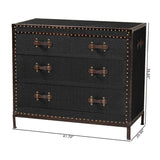 Modern European furniture - Vintage Black 4 Drawer Cabinet - www.oroa.com
