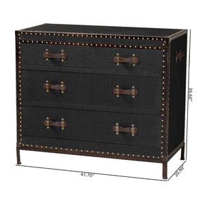 Vintage Black 4 Drawer Cabinet | Bali Loom Benton | Oroa.com