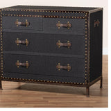 Modern European furniture - Vintage Black 4 Drawer Cabinet - www.oroa.com