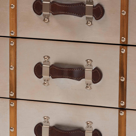 Modern European furniture - Vintage Bronze 3 Drawer Cabinet - www.oroa.com