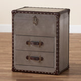 Modern European furniture - Vintage Silver 2 Drawer End Table - www.oroa.com