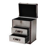 Modern European furniture - Vintage Silver 2 Drawer End Table - www.oroa.com