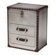 Modern European furniture - Vintage Silver 2 Drawer End Table - www.oroa.com