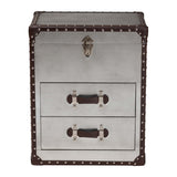 Modern European furniture - Vintage Silver 2 Drawer End Table - www.oroa.com