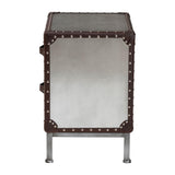 Modern European furniture - 2 Drawer Silver Vintage End Table - www.oroa.com