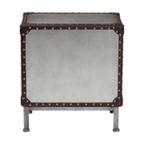 Modern European furniture - 2 Drawer Silver Vintage End Table - www.oroa.com