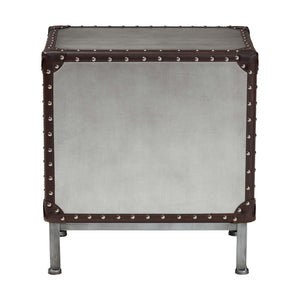   Modern European furniture - 2 Drawer Silver Vintage End Table - www.oroa.com | Oroa.com