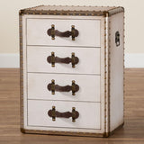 Modern European furniture - Vintage Metal 4 Drawer End Table - www.oroa.com