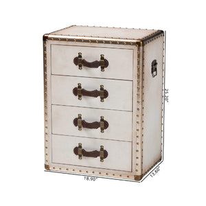 Vintage Metal 4 Drawer End Table | Bali Loom Jaelyn | Oroa.com