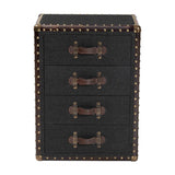 Modern European furniture - Vintage Metal 4 Drawer End Table - www.oroa.com