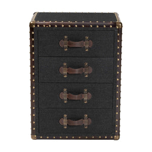 Vintage Metal 4 Drawer End Table | Bali Loom Jaelyn | Oroa.com