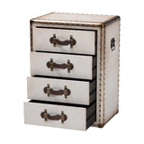 Modern European furniture - Vintage Metal 4 Drawer End Table - www.oroa.com