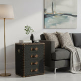 Modern European furniture - Vintage Metal 4 Drawer End Table - www.oroa.com