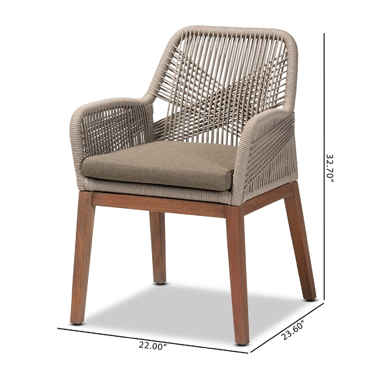 Gray Woven Rope Dining Chair | Bali Loom Jennifer | Oroa.com
