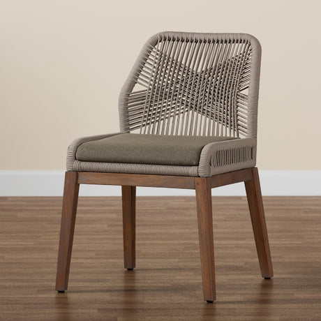 Modern European furniture - Gray Woven Rope Dining Chair - www.oroa.com