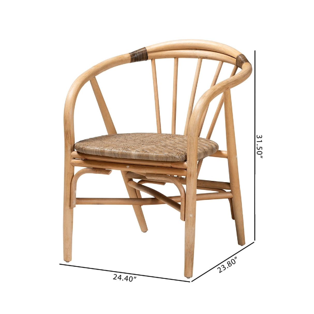Modern European furniture - Rattan Spindle Back Dining Chair - www.oroa.com