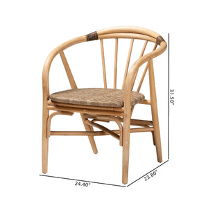Modern European furniture - Rattan Spindle Back Dining Chair - www.oroa.com