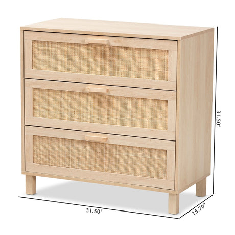 Modern European furniture - 3 Drawer Rattan Storage Cabinet - www.oroa.com