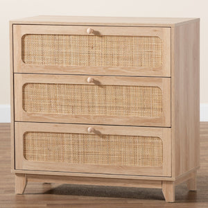 Oak Japandi 3 Drawer Cabinet | Bali Loom Elsbeth | Oroa.com