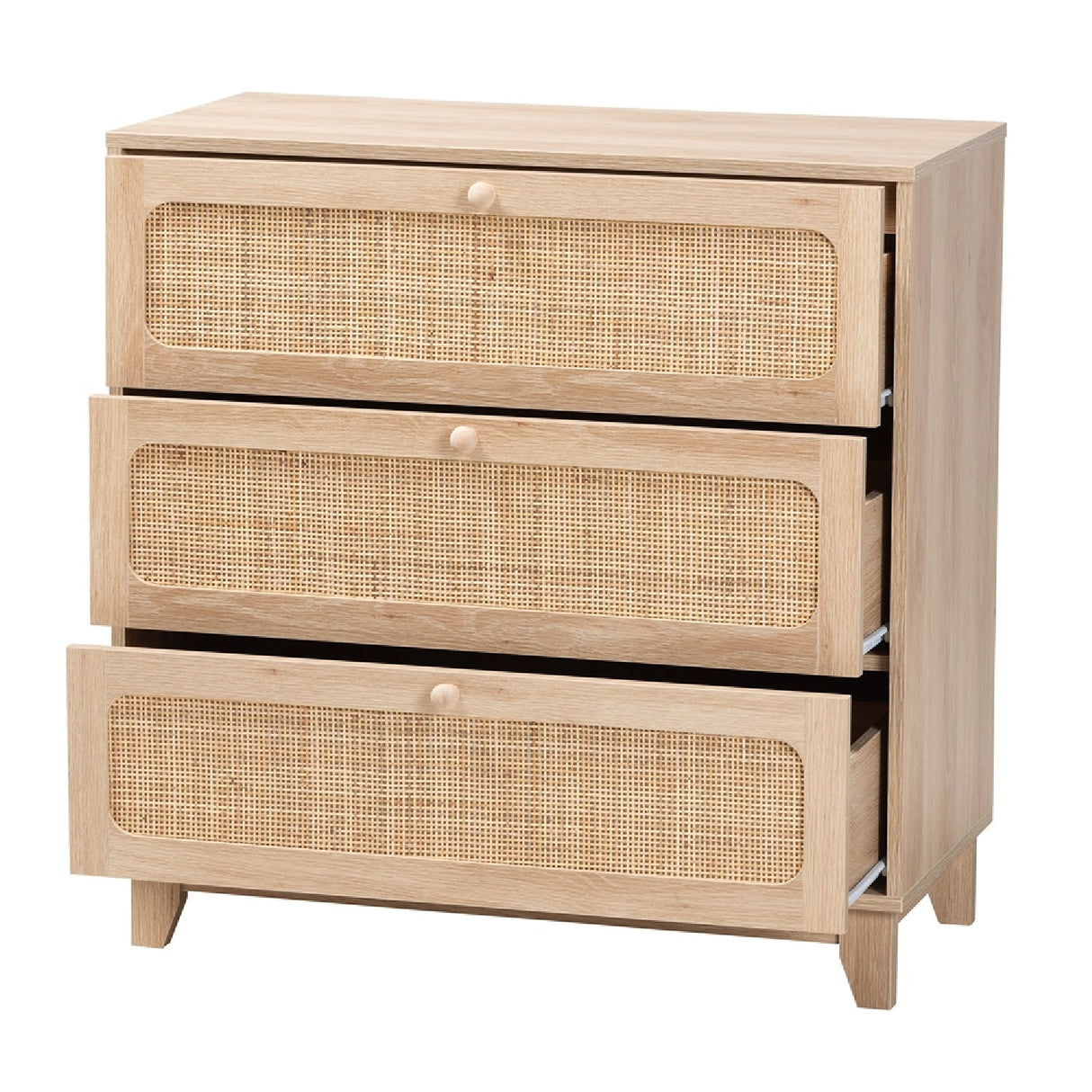 Oak Japandi 3 Drawer Cabinet | Bali Loom Elsbeth | Oroa.com