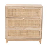 Modern European furniture - Oak Japandi 3 Drawer Cabinet - www.oroa.com