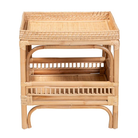 Modern European furniture - Rattan 2 Tier End Table - www.oroa.com
