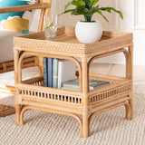 Modern European furniture - Rattan 2 Tier End Table - www.oroa.com