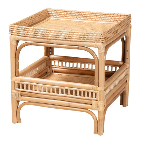 Modern European furniture - Rattan 2 Tier End Table - www.oroa.com