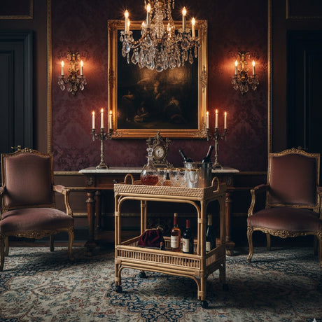 Woven Rattan Wine Cart | Bali Loom Lombok