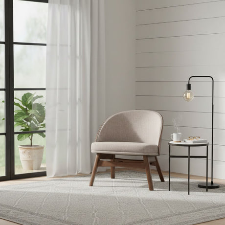 Walnut-Framed Curved Accent Chairs (2) | Novi Living Lovella