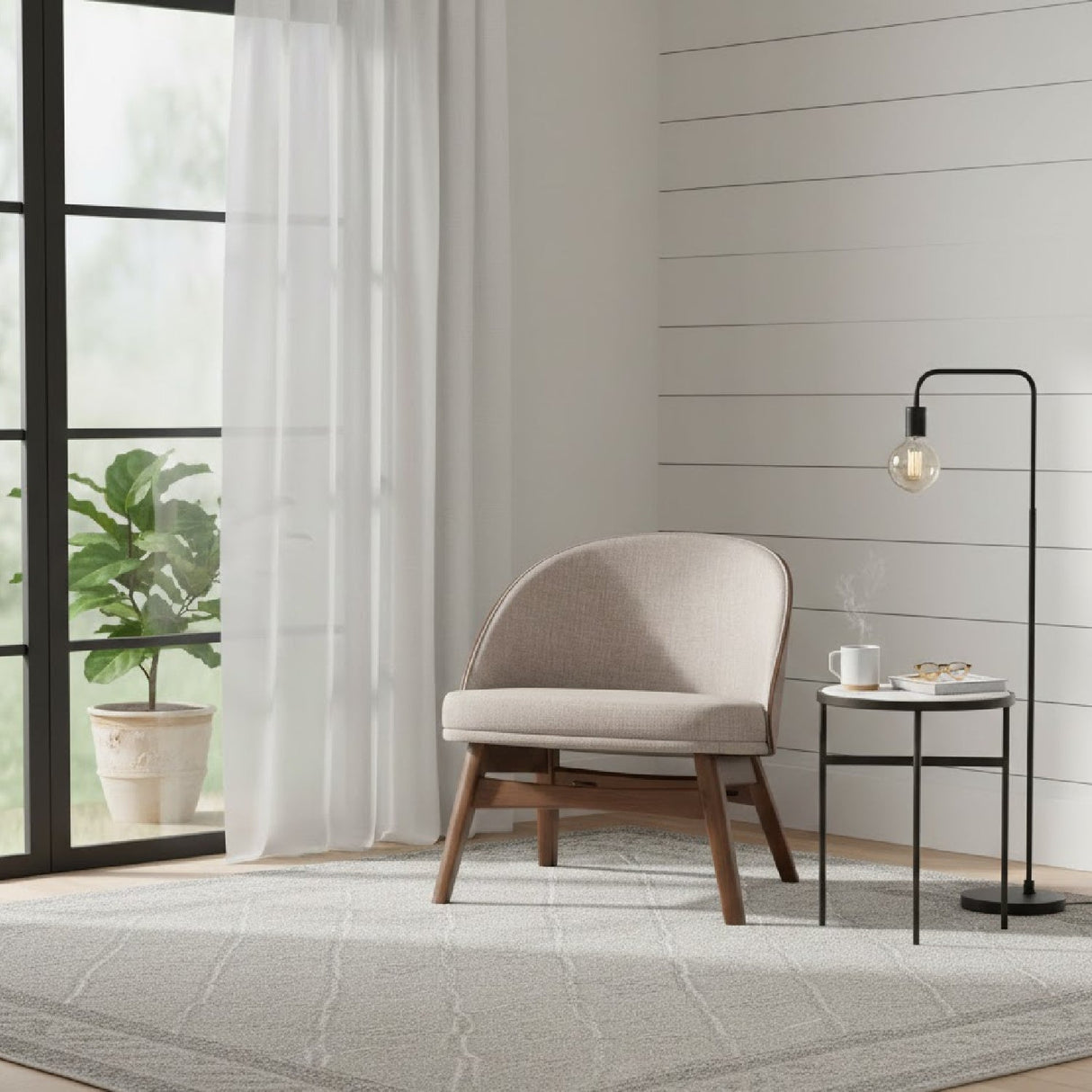 Modern European furniture - Walnut Framed Curved Accent Chairs 2 - www.oroa.com