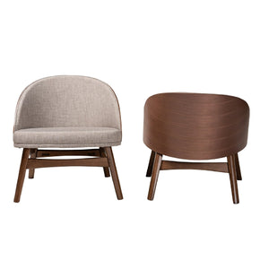 Modern European furniture - Walnut Framed Curved Accent Chairs 2 - www.oroa.com