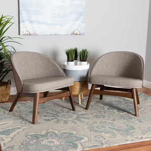 Modern European furniture - Walnut Framed Curved Accent Chairs 2 - www.oroa.com