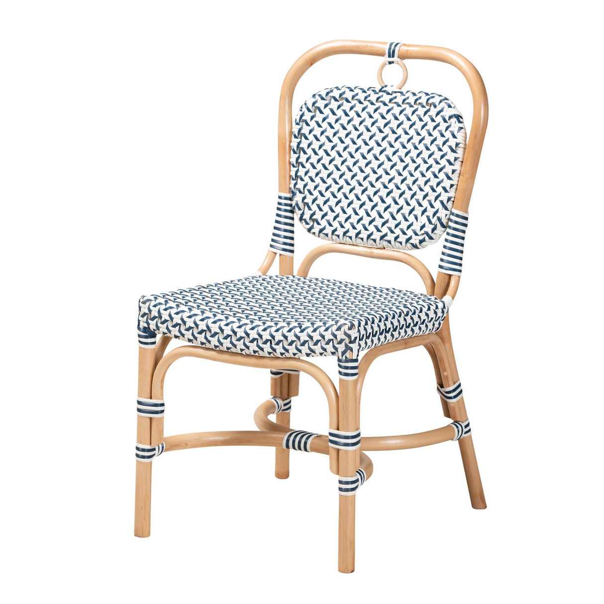 Blue & White Weaving Bistro Chair | Novi Living Luciana