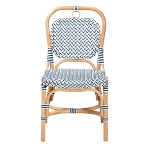 Blue & White Weaving Bistro Chair | Novi Living Luciana
