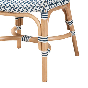Blue & White Weaving Bistro Chair | Novi Living Luciana