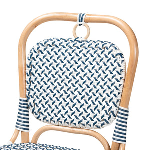 Blue & White Weaving Bistro Chair | Novi Living Luciana