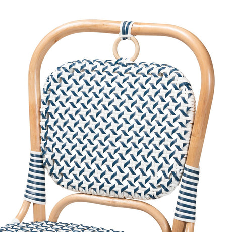 Contract furniture - Blue White Weaving Bistro Chair - www.oroatrade.com