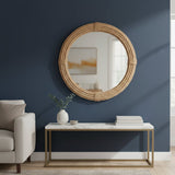 Contract furniture - Woven Rope Round Wall Mirror - www.oroatrade.com
