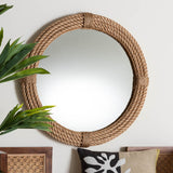 Contract furniture - Woven Rope Round Wall Mirror - www.oroatrade.com