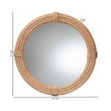 Contract furniture - Woven Rope Round Wall Mirror - www.oroatrade.com