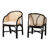 Modern European furniture - Black Framed Rattan Dining Chairs 2 - www.oroa.com