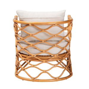   Modern European furniture - Curved Rattan Padded Accent Chair - www.oroa.com | Oroa.com