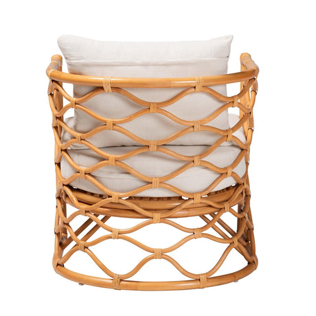 Modern European furniture - Curved Rattan Padded Accent Chair - www.oroa.com