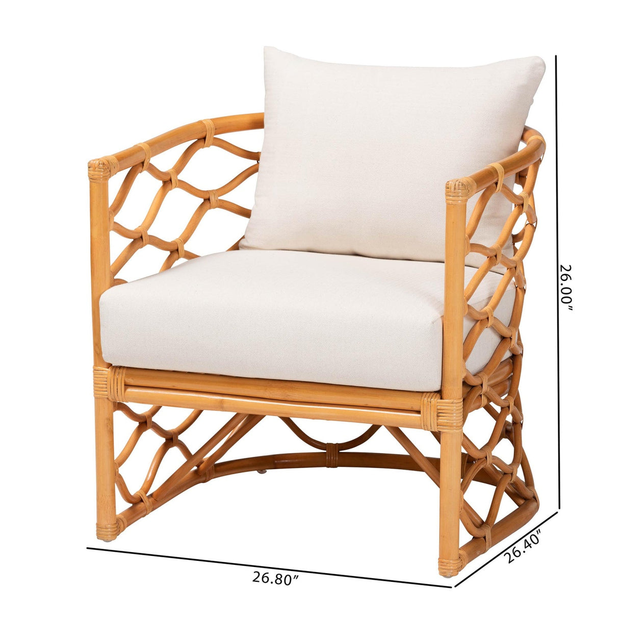   Modern European furniture - Curved Rattan Padded Accent Chair - www.oroa.com | Oroa.com