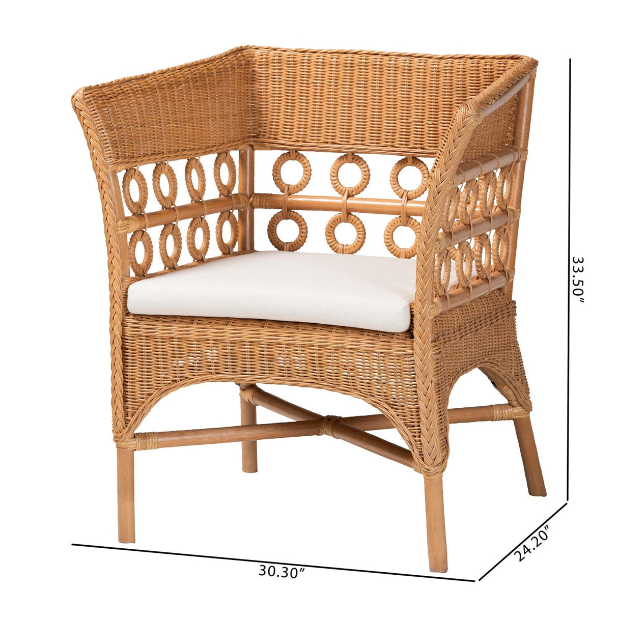Modern European furniture - Braided Rattan Padded Accent Chair - www.oroa.com