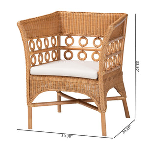 Modern European furniture - Braided Rattan Padded Accent Chair - www.oroa.com